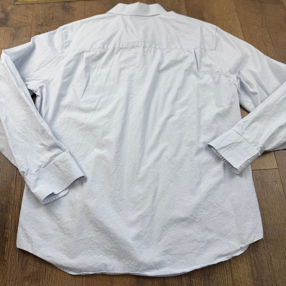 Vintage J Crew Light Blue Cotton Button Down Shirt Long Sleeve Size Large - Picture 2 of 7